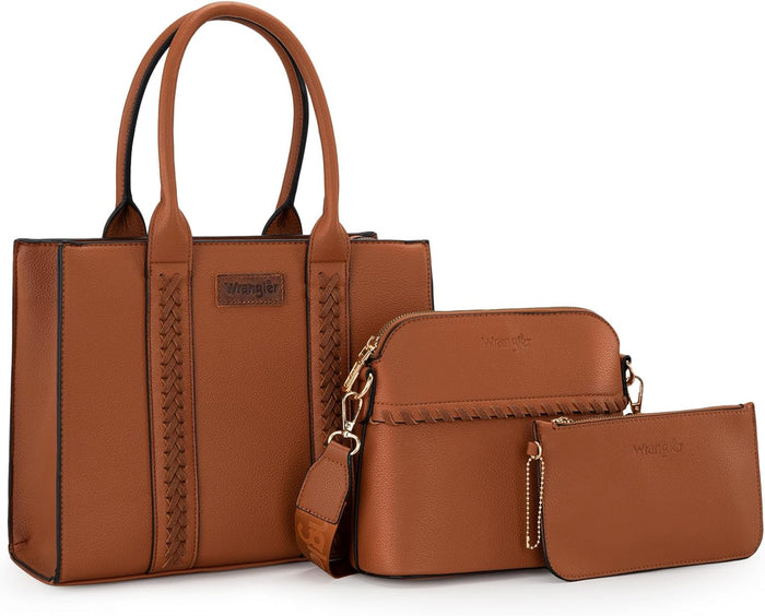 Wrangler 3Pcs Purses for Women Tote Bag Crossbody Handbag Sets with Strap