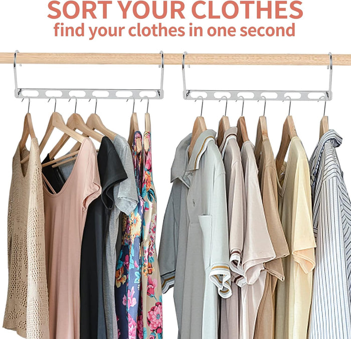 Hangers Space Saving, 12 Pack Metal Hanger Organizer, Closet Space Savers, Collapsible Magic Hangers for Heavy Clothes, Closet Organizers and Storage, College Dorm Room Essentials