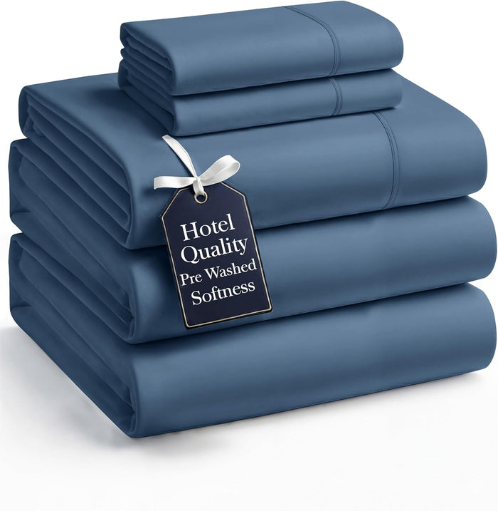 Casa Platino Sheets Twin XL Size Bed Set, Pre-Washed Ultra Soft & Breathable Twin XL Bed Sheets Set, Brushed Microfiber Cooling Sheets, Twin XL Size Sheets Set with Deep Pockets - Vanilla