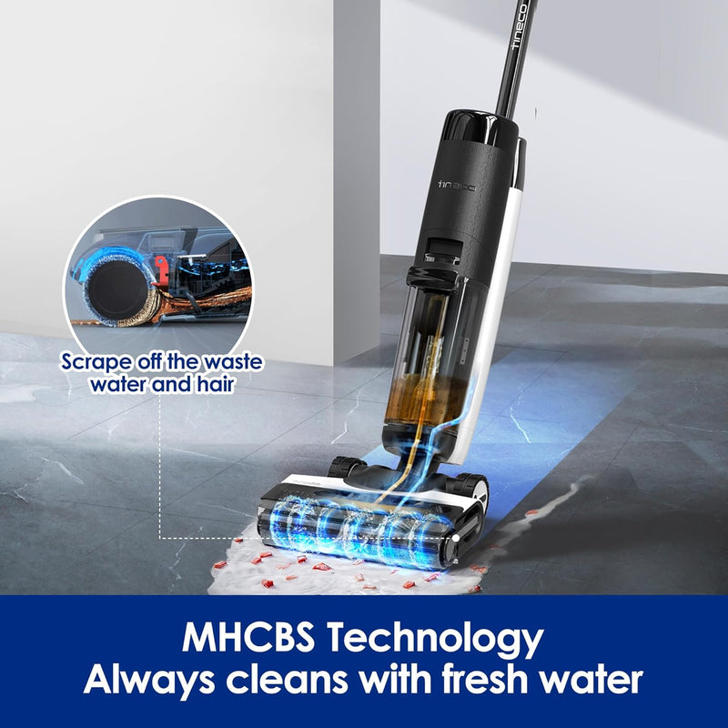 Tineco Floor ONE S7 PRO Cordless Wet Dry Vacuum Cleaner, Smart Floor Cleaner Mop for Hard Floors, Long Run Time, Dual-Sided Edge Cleaning, Self-Cleaning, Centrifugal Drying Process