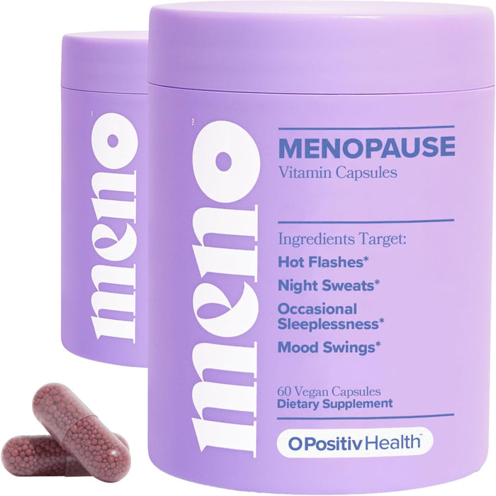 O Positiv MENO Vitamins for Menopause - Hormone-Free Menopause Supplement for Women - Black Cohosh & Ashwagandha KSM-66 - Helps Relieve Hot Flashes, Night Sweats, Mood Swings - 30 Servings (Pack of 1)