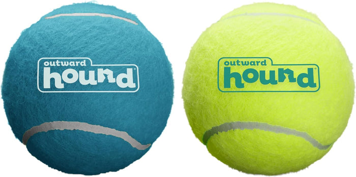 Outward Hound Squeaker Ballz 4-Pack Tennis Ball Dog Toys with Squeaker, Interactive Fetch Play for Pets Under 50 lbs, Training Balls for Indoor & Outdoor Exercise, Medium, 2.5-inch