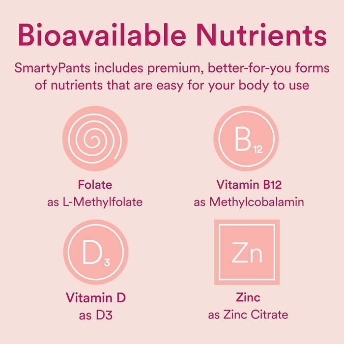 SmartyPants Multivitamin Gummy for Women 50 and Over: Omega 3 Fish Oil (EPA/DHA), Methylfolate, CoQ10, Vitamin D3, C, Vitamin B12, B6, A, K & Zinc, Biotin, Gluten Free, 120 Count (30 Day Supply)
