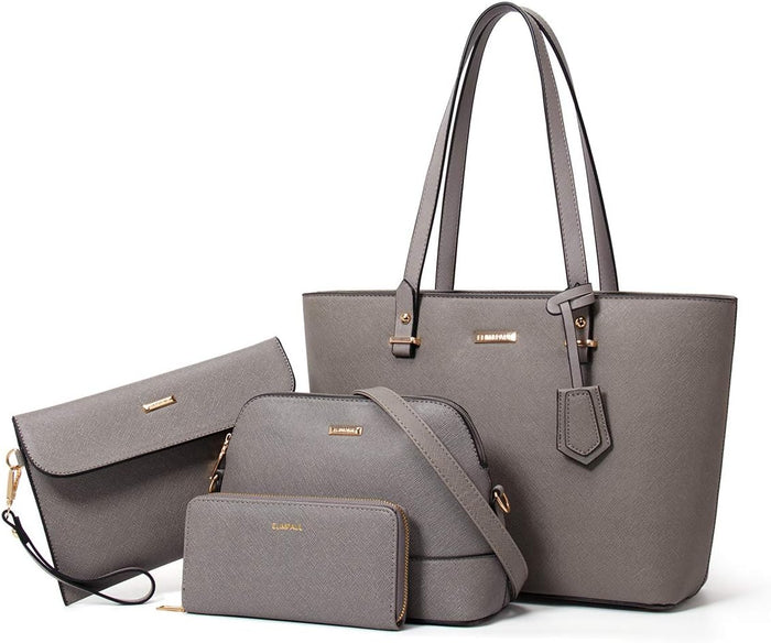 Women Fashion Handbags Wallet Tote Bag Shoulder Bag Top Handle Satchel Purse Set 4pcs