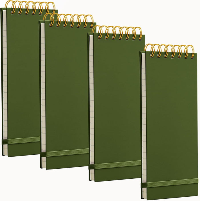 Top Spiral Notepad Thick Superhard Cardboard Cover Reporters Notebook Top Bound Spiral Notepad Reporter Notepad 8.8x3.75 In 4x160 Pages 100GMS Wide Ruled Notebooks Purple and Green