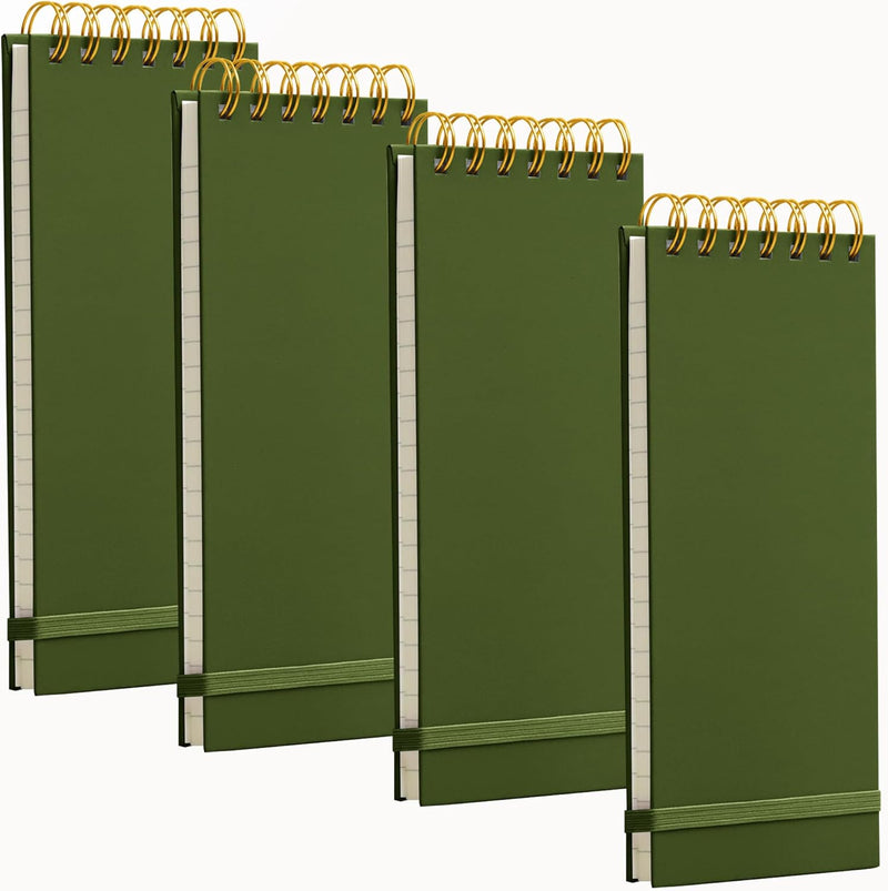 Top Spiral Notepad Thick Superhard Cardboard Cover Reporters Notebook Top Bound Spiral Notepad Reporter Notepad 8.8x3.75 In 4x160 Pages 100GMS Wide Ruled Notebooks Purple and Green