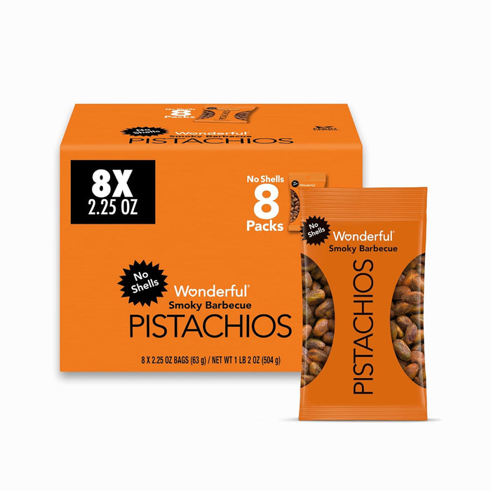 Wonderful Pistachios No Shells, 3 Flavors Mixed Variety Pack of 9 (0.75 Ounce), Roasted & Salted Nuts (4), Chili (3), Honey (2), Protein Snacks, Gluten Free, Healthy Snacks Variety Pack for Adults, Stocking Stuffers