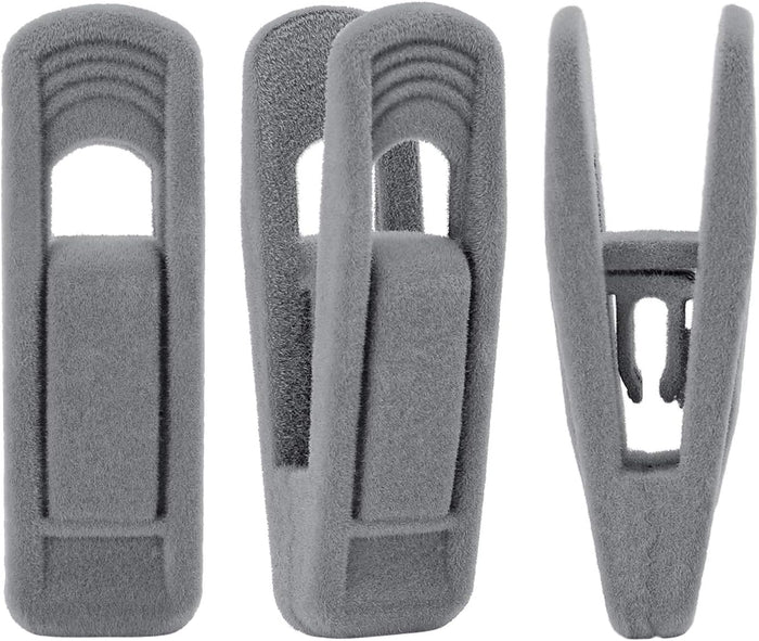 Trgowaul Velvet Hangers - Strong Finger Clips for Thin Pants (20pc, Beige)