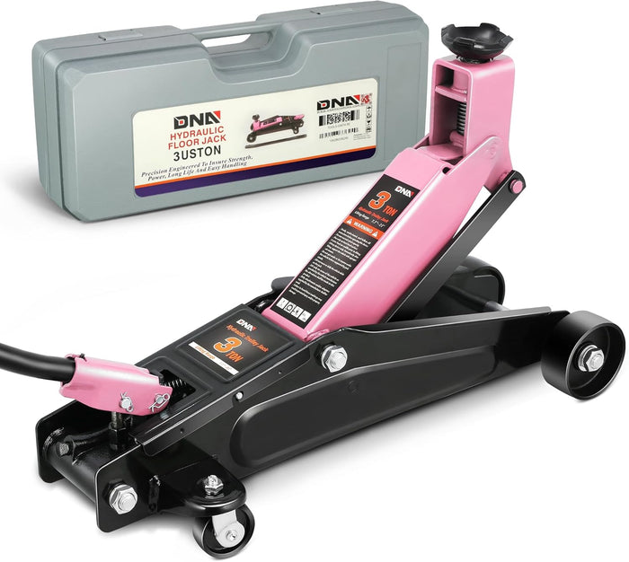 DNA Motoring TOOLS-00234 Low Profile Hydraulic Trolley Service/Floor Jack, 2 Ton (4000 lbs) Capacity, Lifting Range 5.1"-13", Black