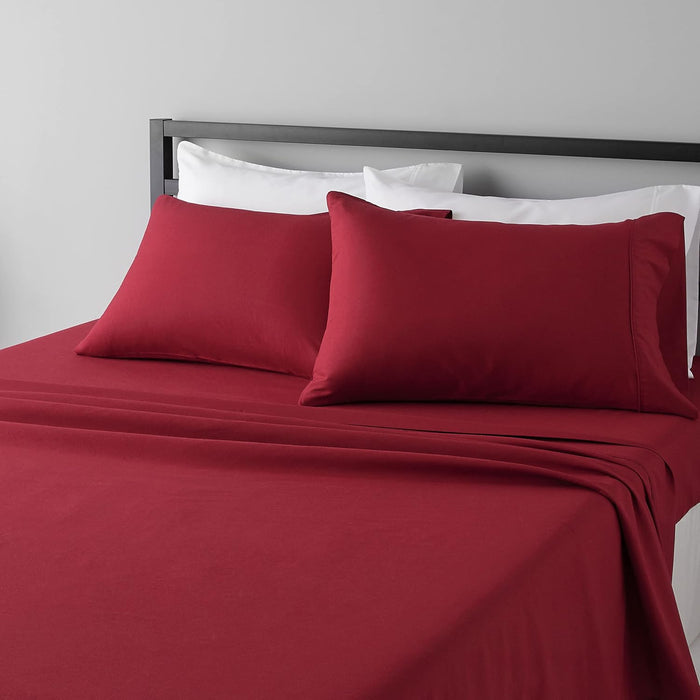 Amazon Basics Lightweight Super Soft, Wrinkle-Free Luxury Microfiber 4 Piece Bed Sheet Set with 14-Inch Deep Pockets, Full, Dark Gray, Solid
