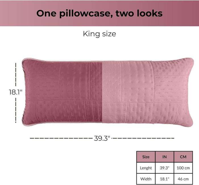 Vianney King Comforter Set – Novo Blush Reversible Quilt 110x93 Inches with 2 King Pillow Shams, Soft Lightweight All-Season Bedding in Blush and Pale Pink