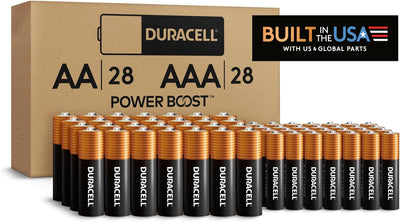 Duracell Coppertop AA + AAA Batteries, 56 Count (Pack of 1), Re-closable Pack for Easy Access and Organized Storage, 1 pack contains 28 Double A Batteries and 28 Triple A Batteries