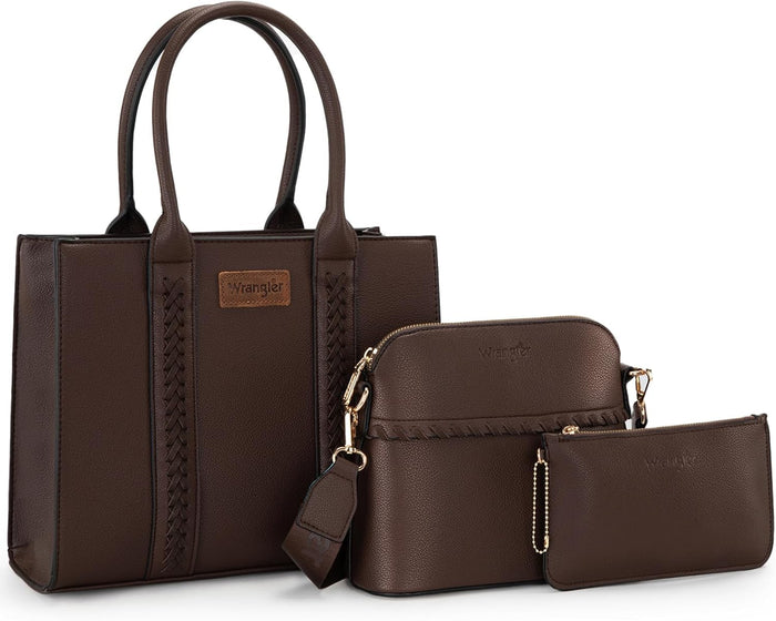 Wrangler 3Pcs Purses for Women Tote Bag Crossbody Handbag Sets with Strap