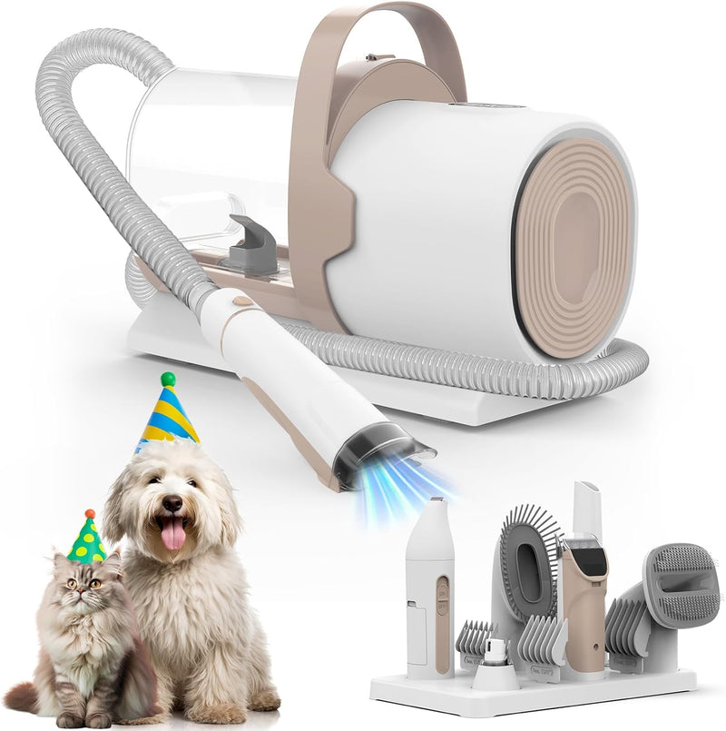 Dog Grooming Vacuum and Kit, Clipper Nail Trimmer Grinder, 2.5L Dust Cup 7 Grooming Tools 11000Pa Pet Vacuum for Shedding Grooming, Dog Hair Vacuum, Home Cleaning, PG50 Plus
