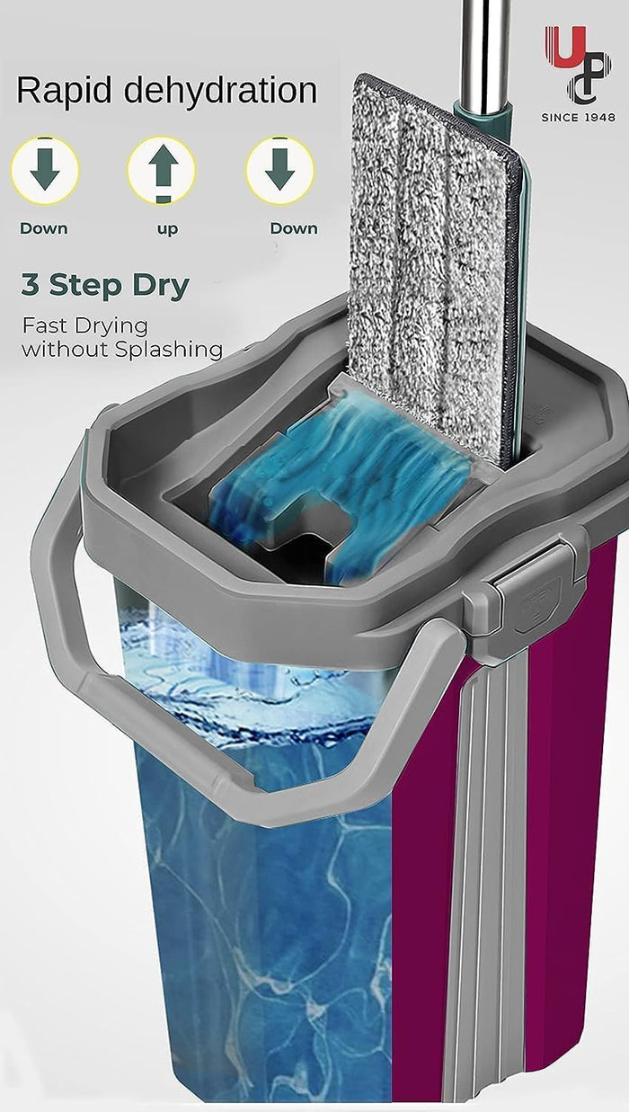 UPC Mop Bucket with Mopping Stick for Home Cleaning/Floor Cleaning Mop for Home/Pocha Bucket with Flat Mop/Moppers for Cleaning Floor