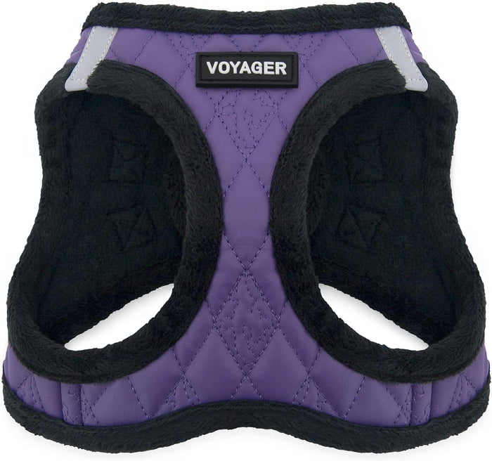 Best Pet Supplies - All Weather Mesh/Plush, Reflective, No Pull Harness for Small, Medium Dogs, Cats - Secure with Hook & Loop Fastener, Buckle, Double D-Rings - Beige Plush, L