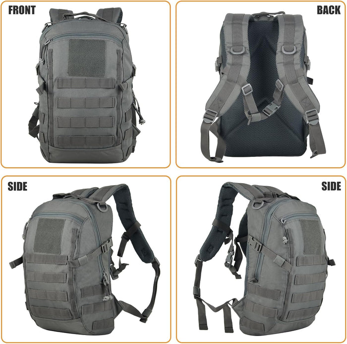Small Tactical Backpack 12L Molle Bag Rucksack Army Daypack Military Daypack for Outdoor,Hiking (Grey)
