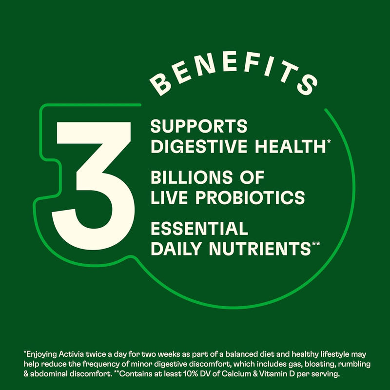 Activia Probiotic Dailies Strawberry Low Fat Yogurt Drinks, Delicious Daily Probiotic Yogurt Drinks to Help Support Gut Health, 3.1 fl oz, 8 count