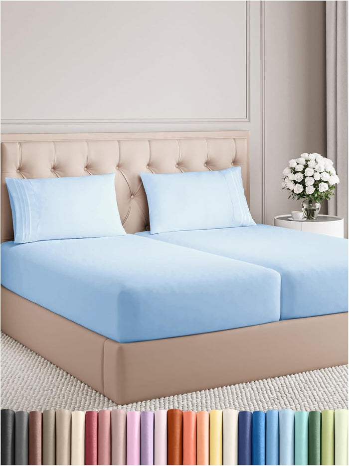 Queen Size 4 Piece Sheet Set - Comfy Breathable & Cooling Bed Sheets Set - Hotel Luxury Bedding for Women, Men, Kids, Teens, Boys & Girls - Deep Pockets, Soft and Wrinkle Free - Oeko-Tex - Dark Grey