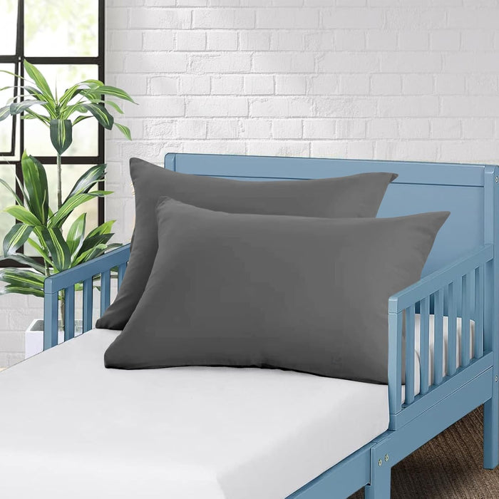 Dheeraj Beedings Toddler Travel Pillow Cases Pack of 2 100% Soft Egyptian Cotton 500 Thread Count with Zipper Closure for Small Travel Pillowcase (Taupe, Toddler 12x16)