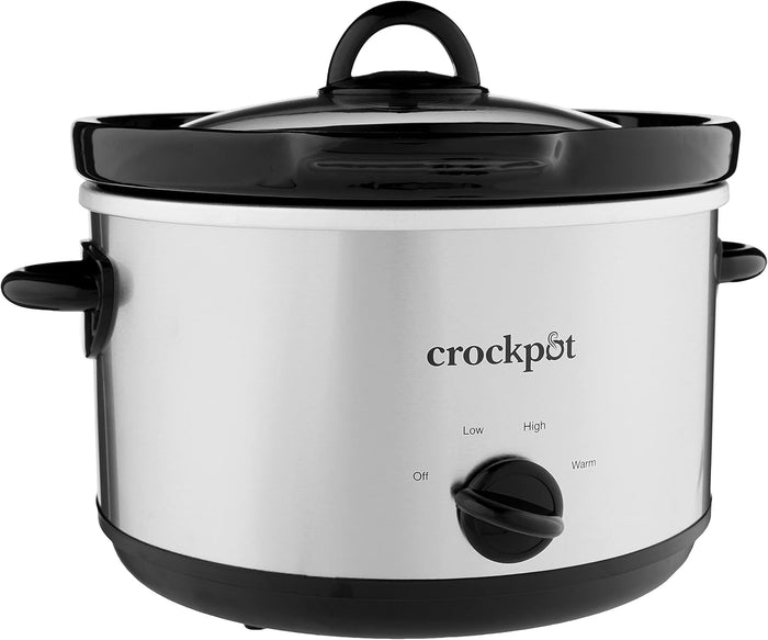 Crock-Pot 7 Quart Oval Manual Slow Cooker, Stainless Steel (SCV700-S-BR), Versatile Cookware for Large Families or Entertaining