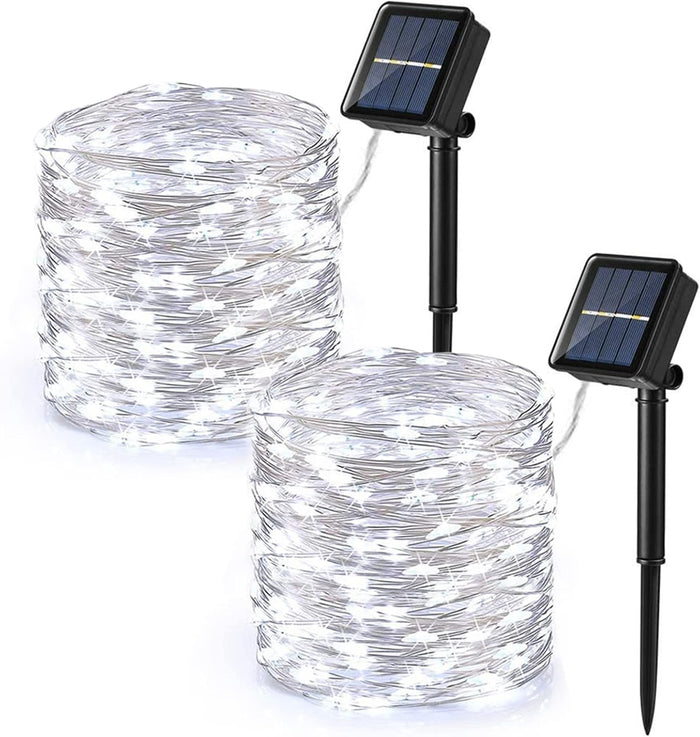 Brizled Orange & Purple Halloween Lights, 2 Pack Total 78FT 240 LED Solar Halloween Fairy Lights, 8 Modes Outdoor Orange Fairy Light, Purple Twinkle Light String Black Wire Outside Spooky Decorations