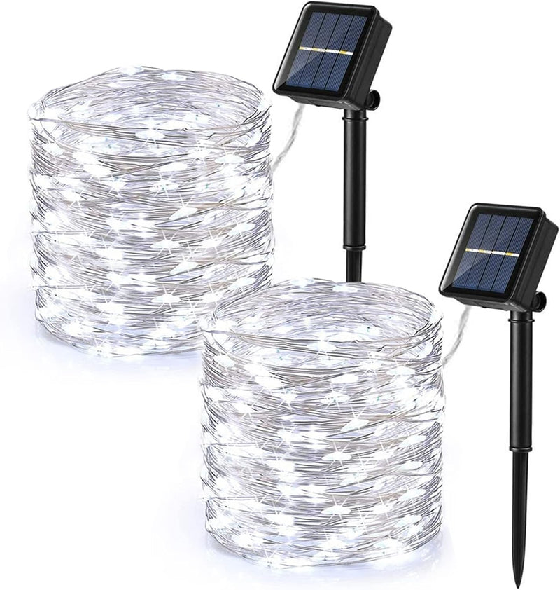 Brizled Orange & Purple Halloween Lights, 2 Pack Total 78FT 240 LED Solar Halloween Fairy Lights, 8 Modes Outdoor Orange Fairy Light, Purple Twinkle Light String Black Wire Outside Spooky Decorations