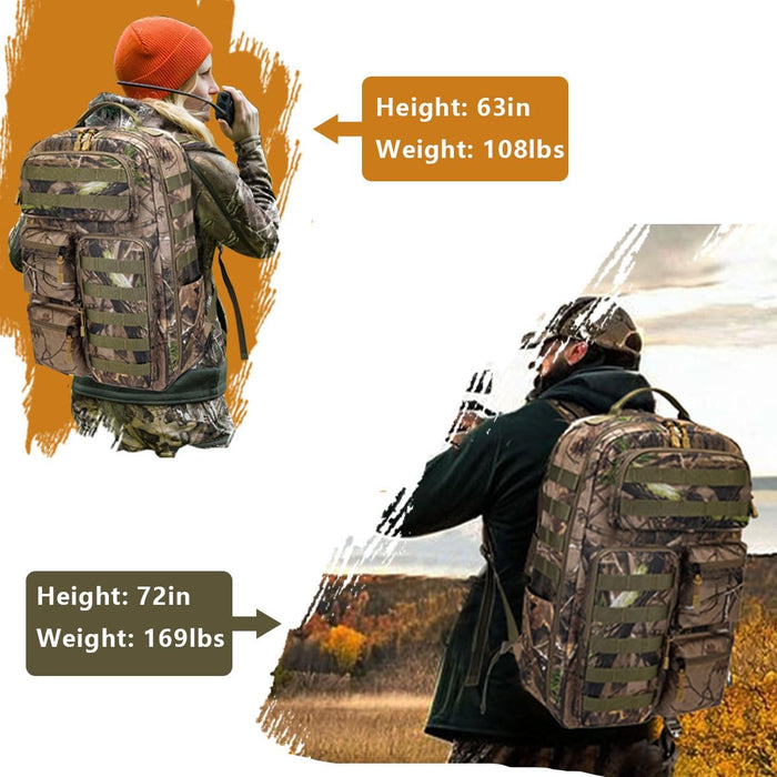 Tactical Camo Backpack for Men Women Waterproof Durable MOLLE Backpack Camping Hunting Emergency Preparedness