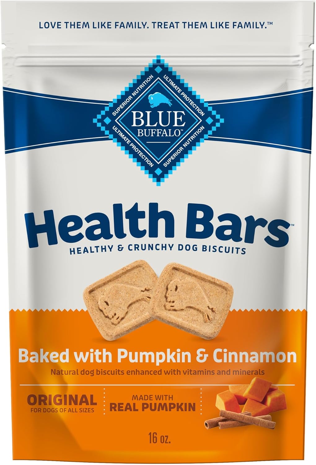 Blue Buffalo Health Bars Crunchy Dog Biscuits, Oven-Baked With Natural Ingredients, Bacon, Egg & Cheese , 16-oz Bag
