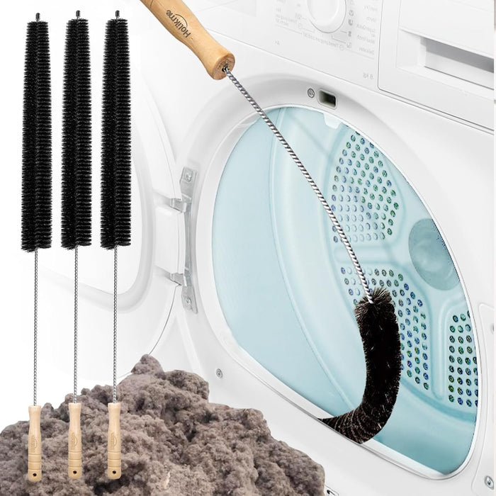 Holikme Dryer Vent Cleaner Kit 2 Pack - Household Cleaning Supplies 304 Stainless Steel Dryer Lint Brush Home Essentials for Lint Trap Dust Vacuum Brush