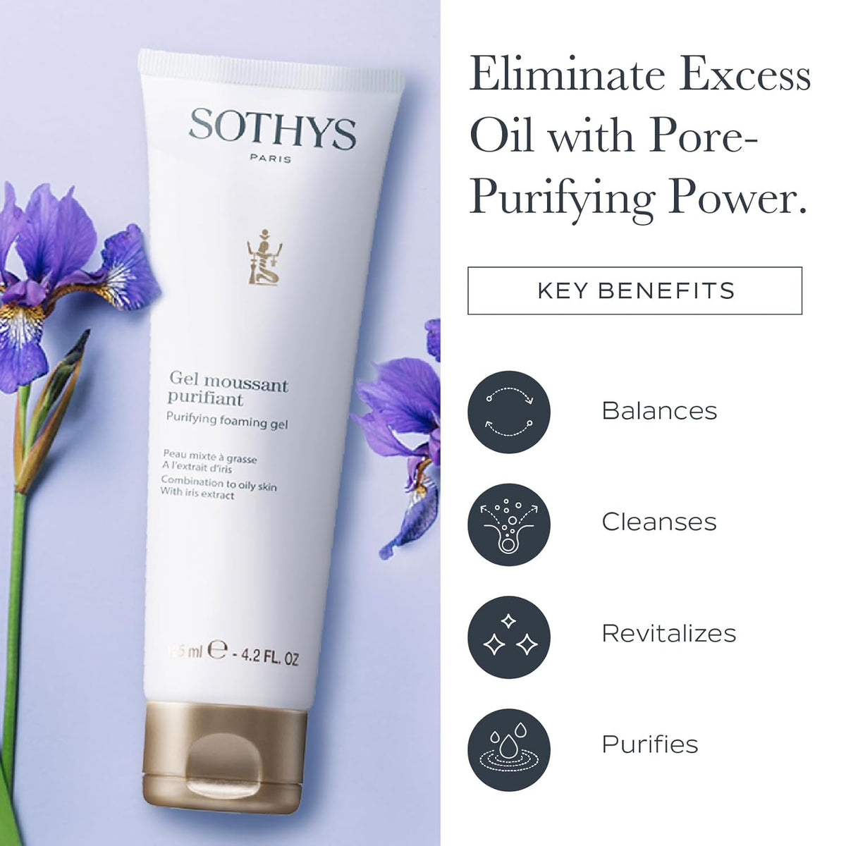 SOTHYS Purifying Foaming Gel | Gentle Face Cleanser for Oily or Combination Skin