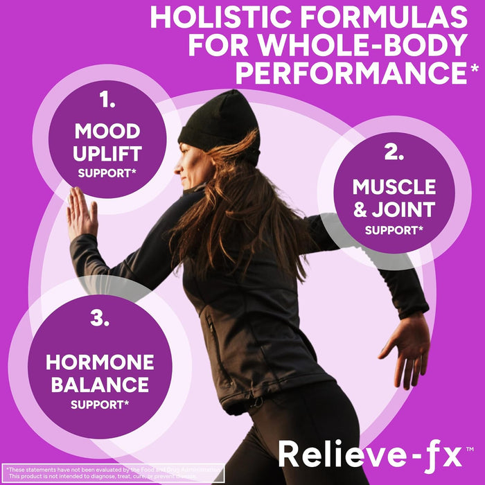 Relieve-fx™ DLPA Boswellia Turmeric and Ginger Supplement, Stress Relief, Heart, Digestion, Muscle Cramp, Joint, Inflammation Health, Vitamin B6 P5P, Boswellic Acid, Curcumin with Black Pepper - 90ct