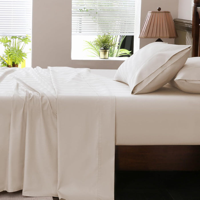 100% Egyptian Cotton Sheets King Size 1000 Thread Count Sateen Weave Soft Breathable 16-Inch Deep Pocket 4PCS（King,Dark Grey）