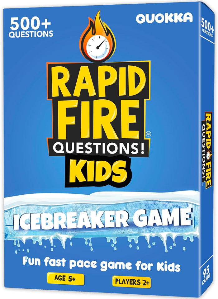 QUOKKA Icebreaker Cards with 500+ Questions - Adults Kids Family Conversation Cards Game - Break The Ice Family Game for Kids 8-12 - Perfect for Family or Adults Game Night I Travel Version