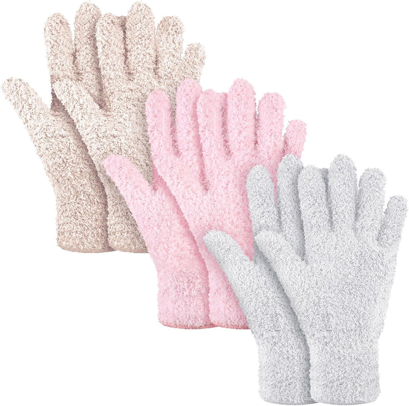 Patelai 3 Pairs Microfiber Plant Dusting Gloves Leaf Cleaning Gloves for Indoor Plants, Blinds, Furniture, House(Small,Black)