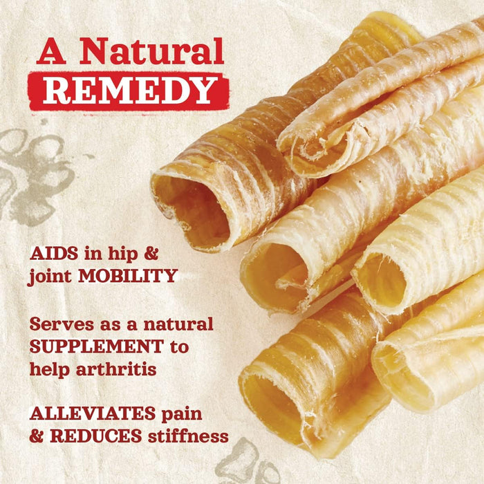 Natural Farm Beef Trachea for Dogs (6 Inch, 6 Pack)- 100% Beef,Odor Free Trachea Dog Chews- Glucosamine & Chondroitin for Joint & Hip Mobility, Bone Strength- Low-Fat Crunchy & Crispy- for All Dogs