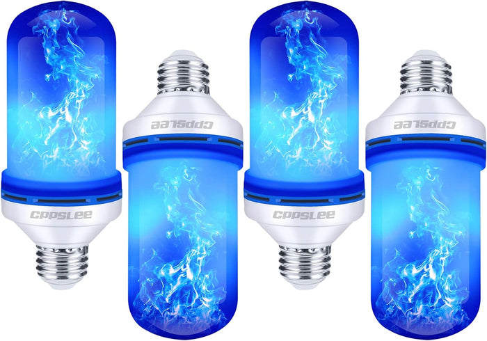 CPPSLEE LED Flame Light Bulbs, 4 Modes Flickering Light Bulbs, E26 Base Fire Flame Bulb for Halloween Christmas Decorations Patio Outdoor Indoor Home Decor (Yellow, 2 Pack)