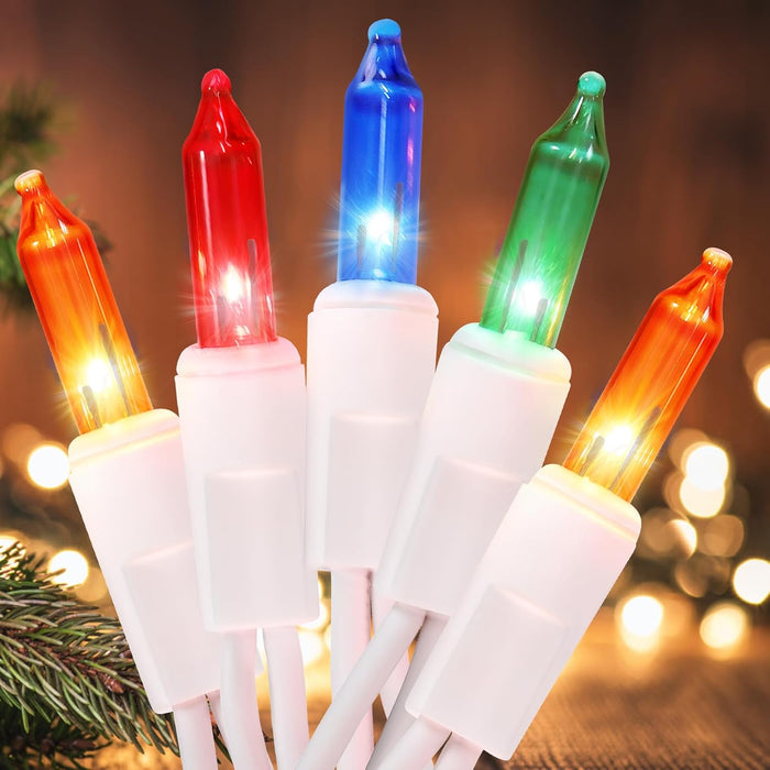Christmas Lights 100 Count Clear White Wire UL Certified Connectable Warm White String Lights for Christmas Tree,Garland,Home,Patio, Wedding,Party,Festival Decor