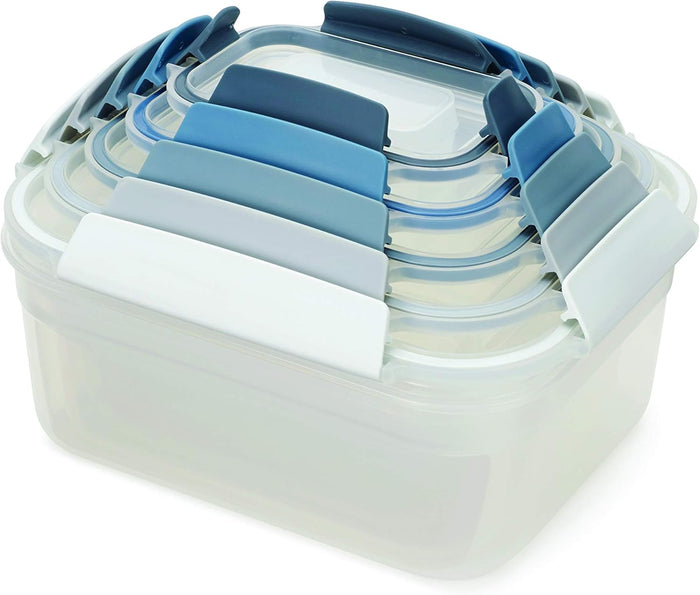 Joseph Joseph Nest Lock Plastic BPA Free Food Storage Container Set with Lockable Airtight Leakproof Lids, 10-Piece, Multi-Color