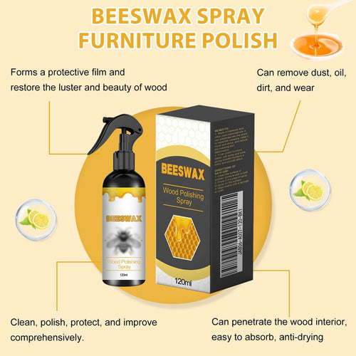 2PCS Natural Beeswax Care Spray & Restorer, Natural Beeswax Spray For Wood, For Living Room, Kitchen, Furnishings and Wooden Floors