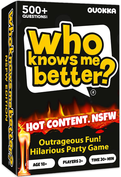 QUOKKA Who Knows Me Better? - Hot & Wild Edition | Bold & Spicy Party Card Game for Adults Only | 500+ Daring Questions to Expose Your Friends’ Deepest Desires