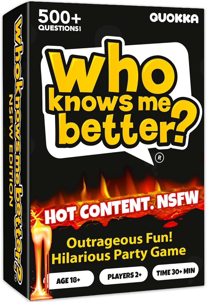 QUOKKA Who Knows Me Better? - Hot & Wild Edition | Bold & Spicy Party Card Game for Adults Only | 500+ Daring Questions to Expose Your Friends’ Deepest Desires