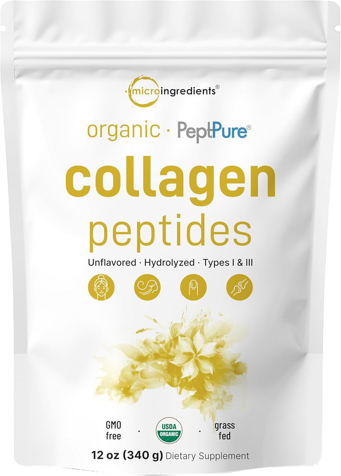 Micro Ingredients Multi Collagen Peptides Powder, 2lb | Type I, II, III, V, X + Biotin, Vitamin C & Hyaluronic Acid | Unflavored | Supports Hair, Skin & Joint Health | Keto, Non-GMO