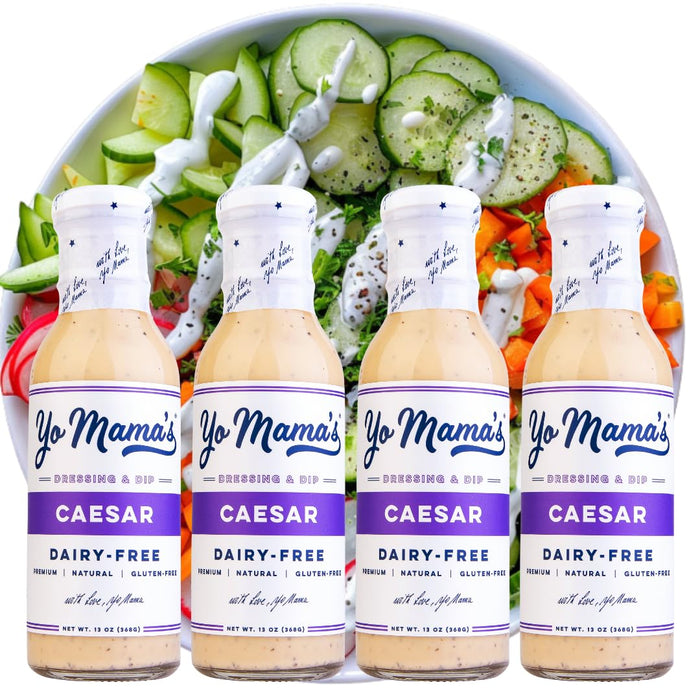 Yo Mama's Foods Gourmet Honey Balsamic & Asian Sesame Dressing and Salad Oil Combo Pack - Pack of (2) - Low Carb, Low Sodium, and Vegan