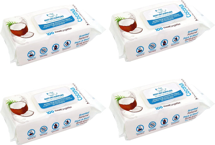 Best Pet Supplies Pet Wipes for Dogs - Dog Wipes Cleaning Deodorizing, for Coats, Ears, Paws - Cleansing Tea Tree, 100 Count