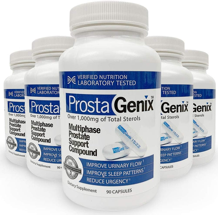 Multiphase Prostate Supplement -5 Bottles- Featured on Larry King Investigative TV Show - Over 1 Million Sold - End Nighttime Bathroom Trips, Urgency, Frequent Urination.
