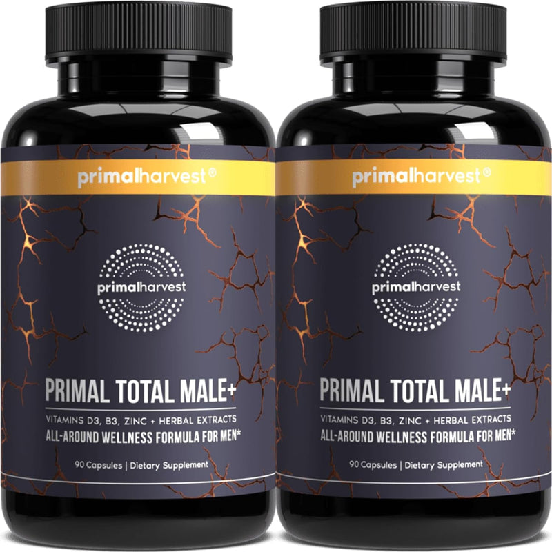 Primal Harvest Total Male+ Multivitamin for Men with Essential Vitamins, Minerals and Herbal Support for Energy, Vitality, Immune Health and Performance