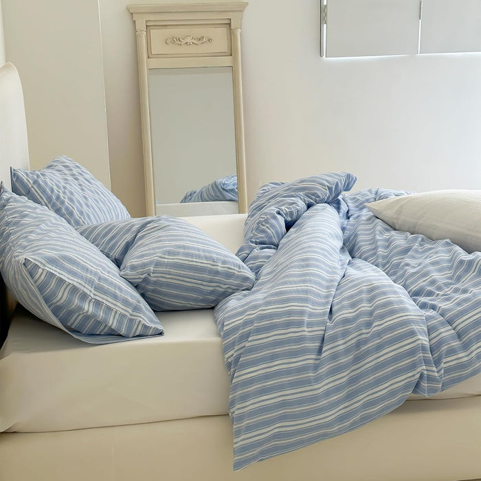 LifeTB Tan Gingham Grid Duvet Cover Queen 3 Pieces Beige Plaid Duvet Cover 100% Washed Cotton Boho Plaid Comforter Cover with 2 Pillowcases Farmhouse Checkered Gingham Bedding Set Queen