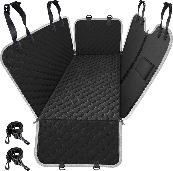 Mancro Dog Car Seat Cover for Back Seat, 2025 Upgraded 600D Heavy Duty Waterproof & Scratch-Resistant Dog Hammock for Car, Back Seat Pet Cover for Dogs with Sedan, Trucks and SUVs, Standard, Black