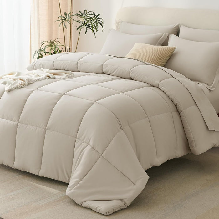 CozyLux King Size Comforter Set Sage Green - 7 Pieces Bed in a Bag King, Okeo-Tex Certifited Bedding Set, All Season Soft Bed Set with Down Alternative Comforter, Sheets, Pillowcases & Pillow Shams